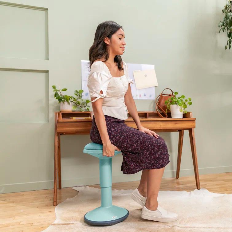 ECR4Kids Sitwell Wobble Stool with Cushion, Adjustable Height, Active Seating