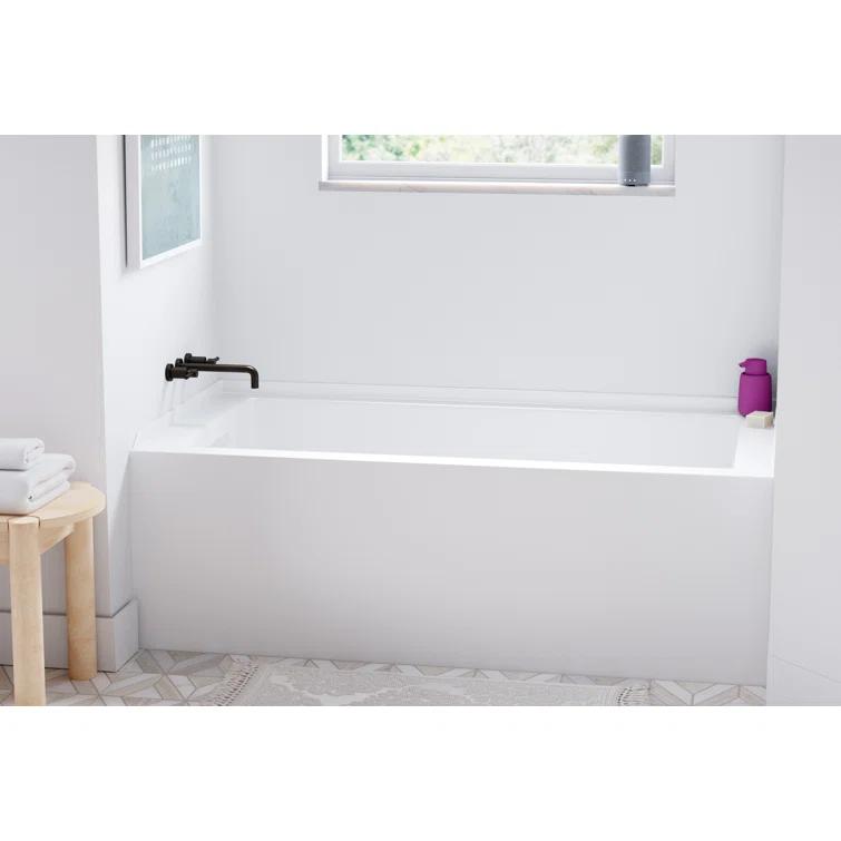 Underscore 60" x 30" Rectangular Alcove Soaking Bathtub with Integral Apron