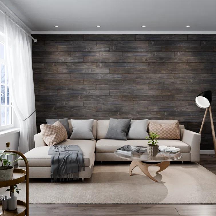 Thermo-Treated 1/4 in. x 5 in. x 4 ft. Barn Wood Wall Planks (10 sq. ft. 6-Pack)