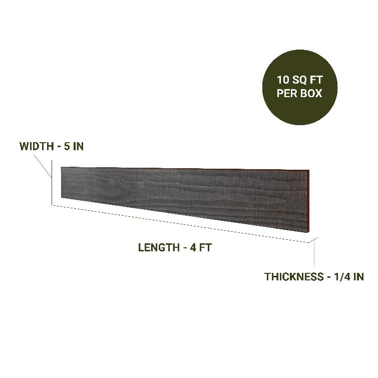 Thermo-Treated 1/4 in. x 5 in. x 4 ft. Barn Wood Wall Planks (10 sq. ft. 6-Pack)