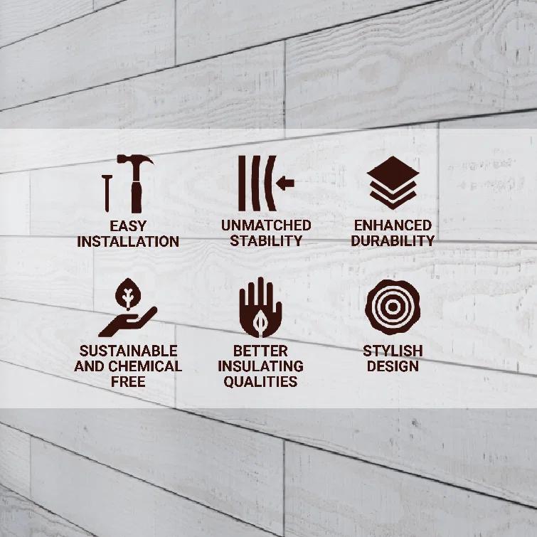 Thermo-Treated 1/4 in. x 5 in. x 4 ft. Barn Wood Wall Planks (10 sq. ft. 6-Pack)
