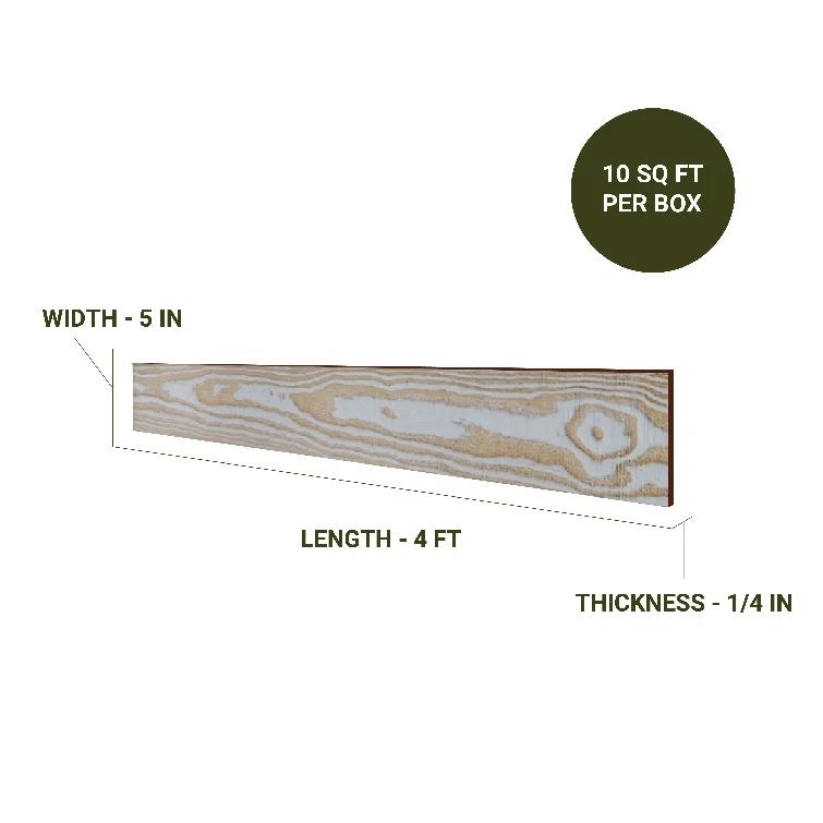 Thermo-Treated 1/4 in. x 5 in. x 4 ft. Barn Wood Wall Planks (10 sq. ft. 6-Pack)