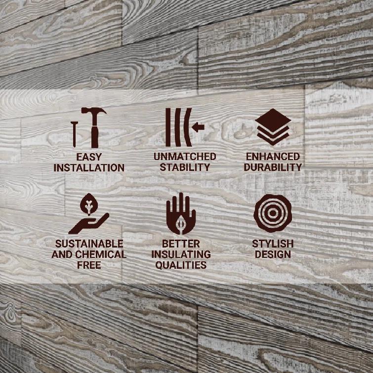 Thermo-Treated 1/4 in. x 5 in. x 4 ft. Barn Wood Wall Planks (10 sq. ft. 6-Pack)