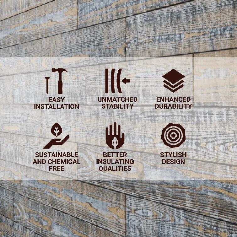 Thermo-Treated 1/4 in. x 5 in. x 4 ft. Barn Wood Wall Planks (10 sq. ft. 6-Pack)