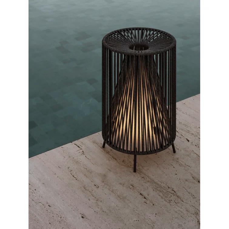 White Cordless Outdoor LED Lamp with Synthetic Rope