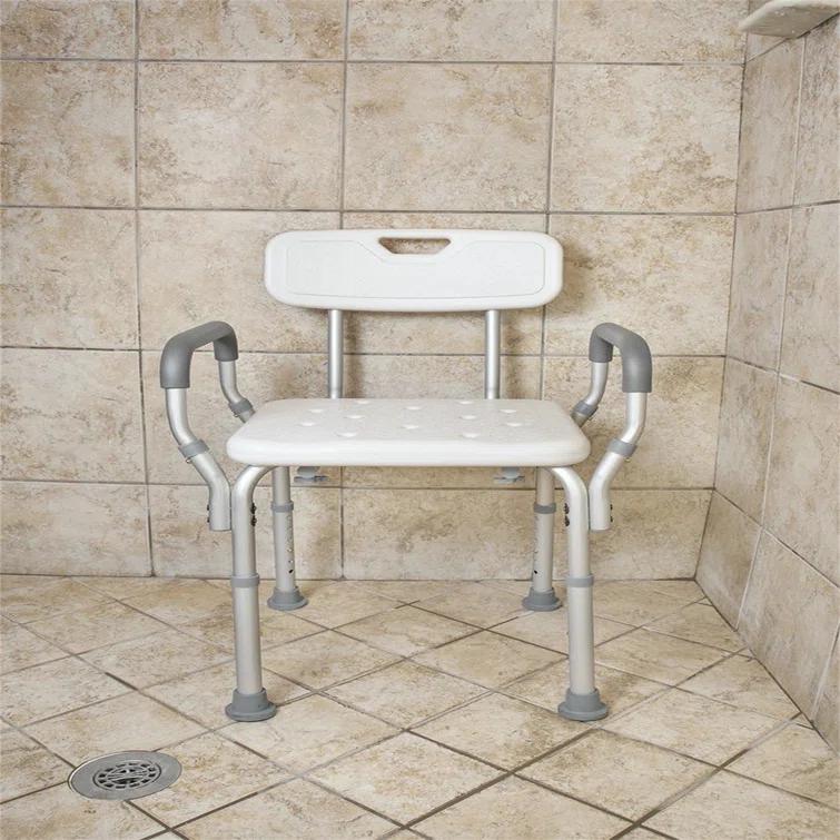 Essential Medical Supply Essential Medical Supply Height Adjustable Shower and Bath Bench with Padded Arms, Contoured Back and Textured Shower Chair Seat B3011