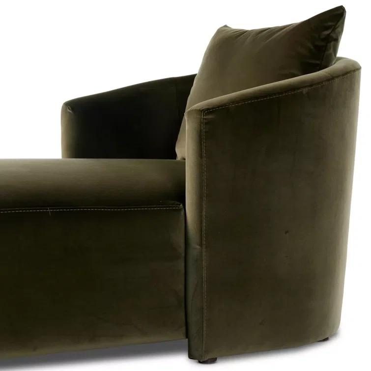 Surrey Olive Green Cotton and Polyester Swivel Chaise Lounge
