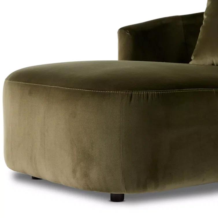 Surrey Olive Green Cotton and Polyester Swivel Chaise Lounge