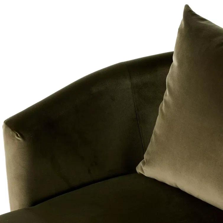 Surrey Olive Green Cotton and Polyester Swivel Chaise Lounge