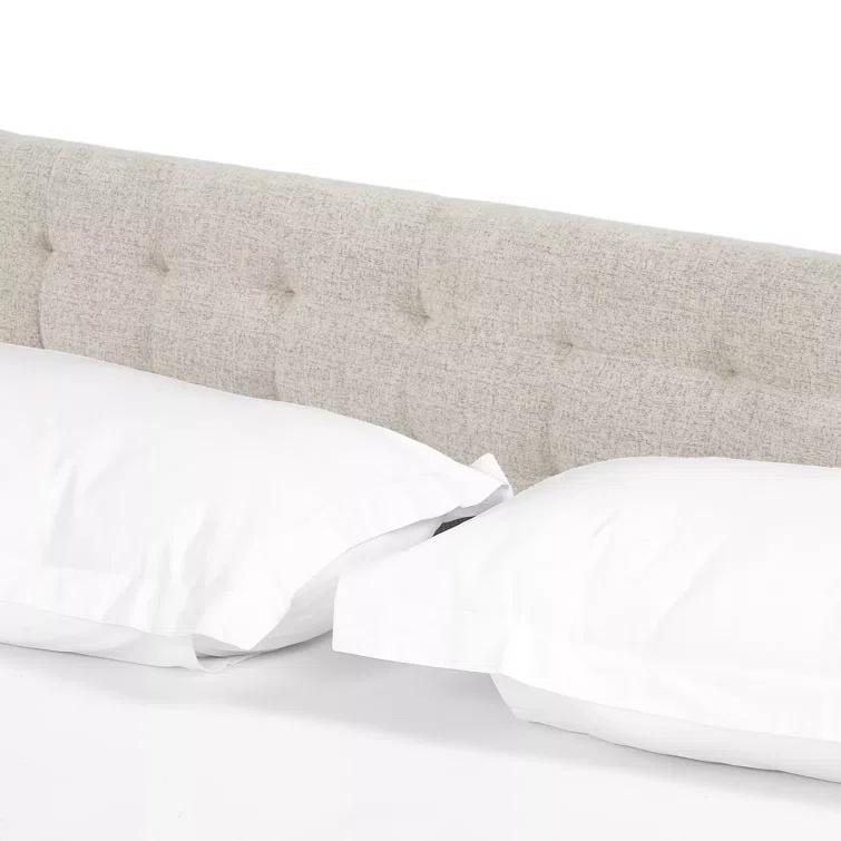 Scaife Upholstered Metal Wingback Bed