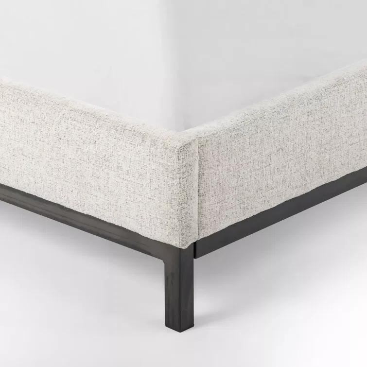 Scaife Upholstered Metal Wingback Bed