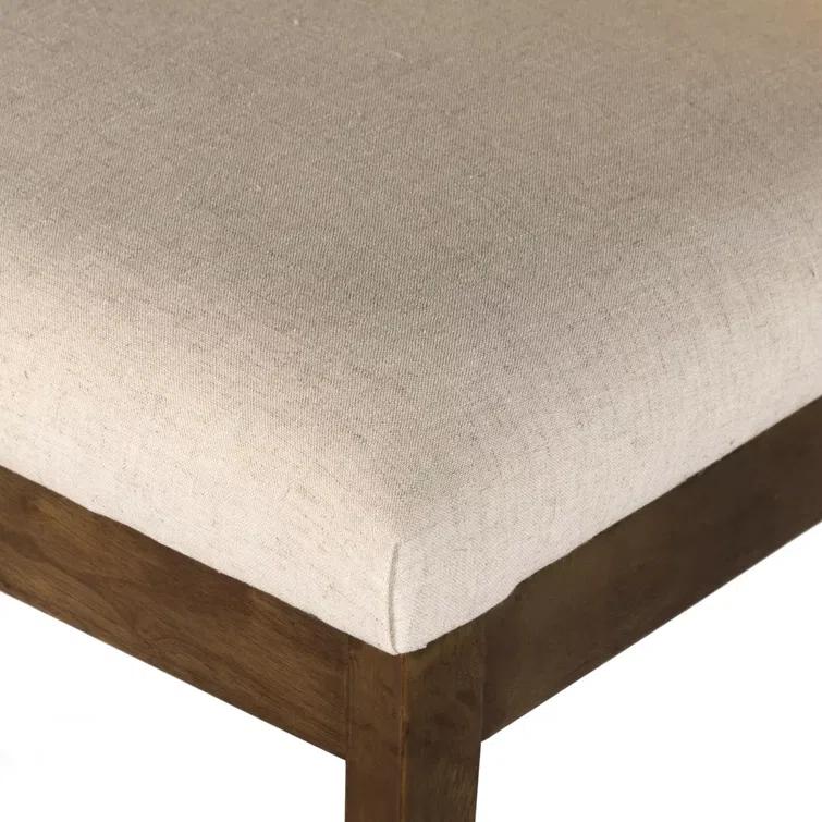 Antonia High-Back Linen & Cane Side Chair in Toasted Parawood