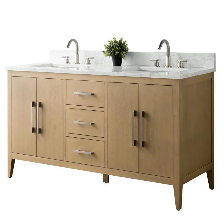 Vanity Art 60" Double Bathroom Vanity Set