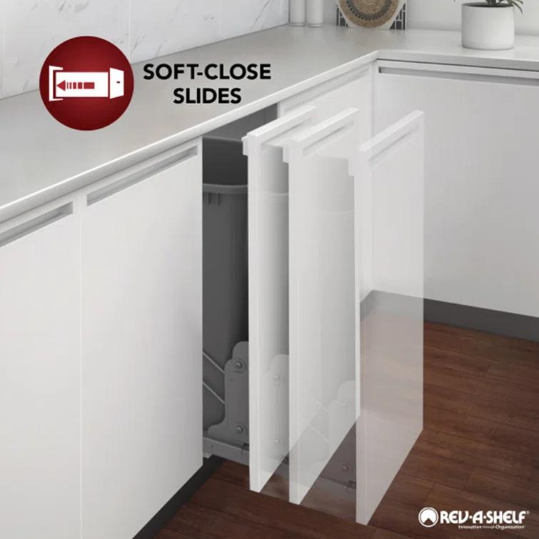 Rev-A-Shelf Double Pull Out Trash Can 35 Qt with Soft-Close