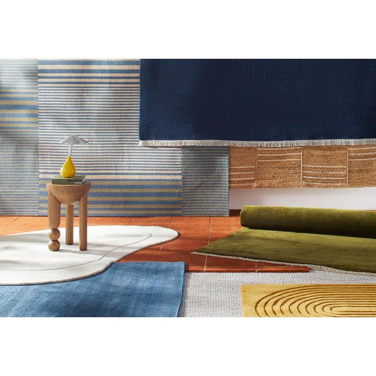 Clio Hand Loomed Wool Dark Green Rug