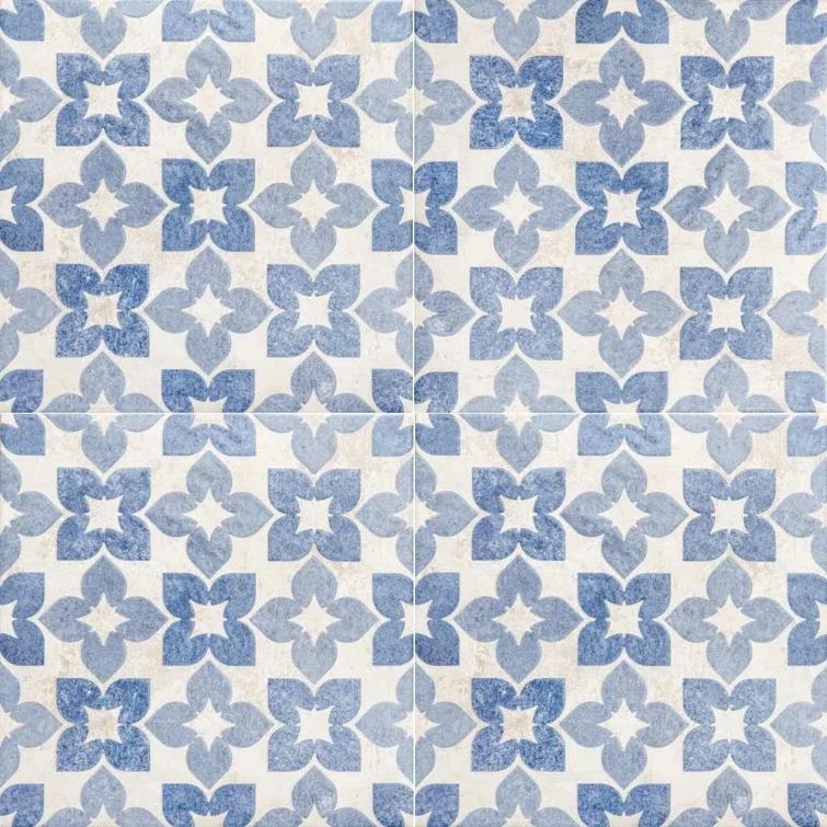 Phlox 8" x 8" Porcelain Patterned Wall & Floor Tile