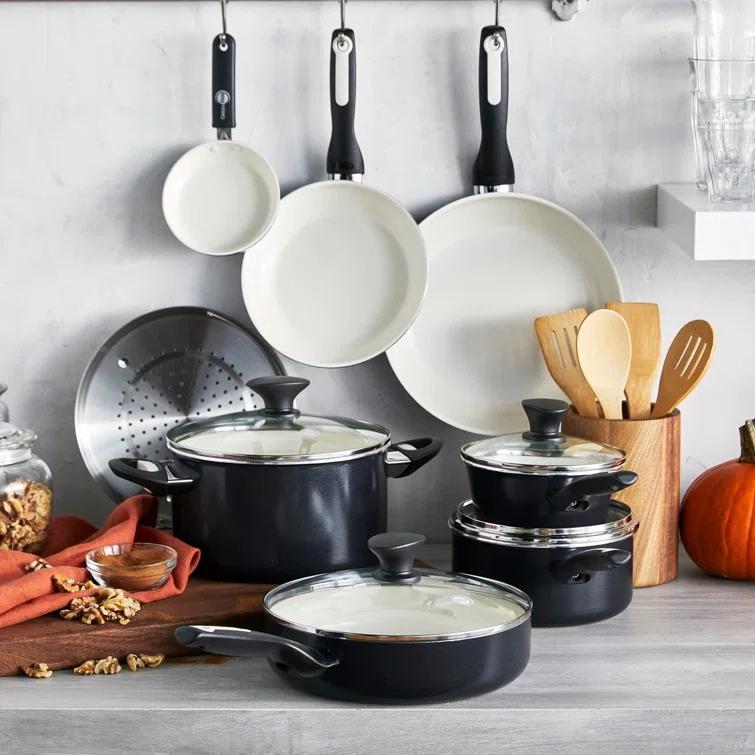 GreenPan GreenPan Rio Healthy Ceramic Nonstick 16 Piece Cookware Pots and Pans Set, PFAS-Free, Dishwasher Safe