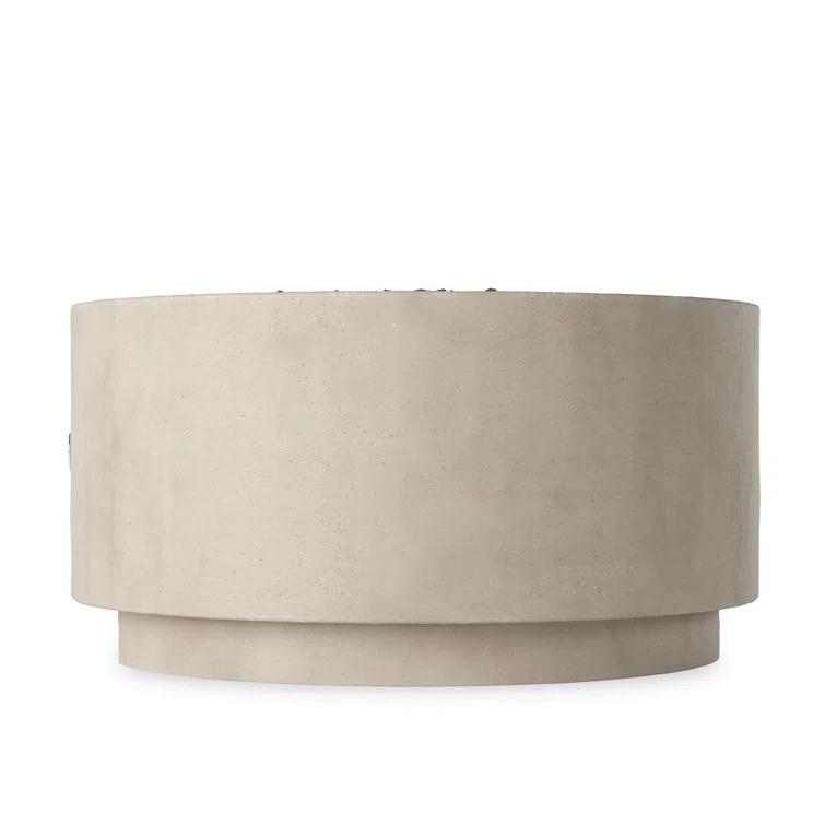 Damian Pewter Concrete Gas Fire Pit Table