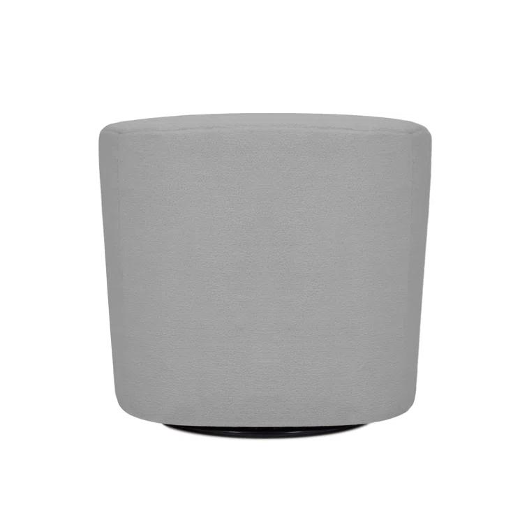 Latitude Run® Swivel Mid-Century Modern Accent Tub Chair with Faux Shearing Upholstery and Hidden Base