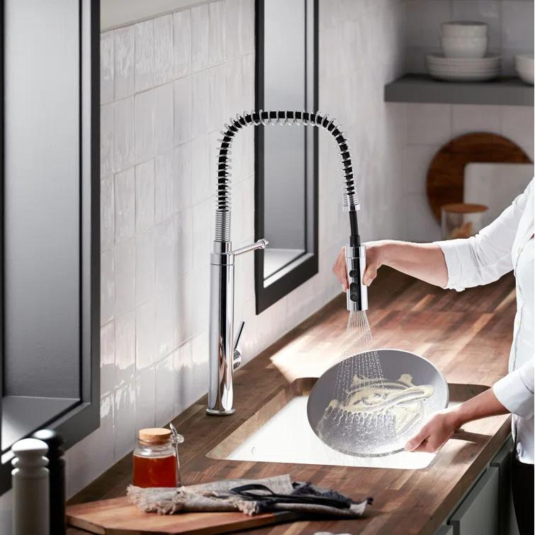 Kohler Purist® Single Handle Semi-Professional Pre-Rinse Kitchen Faucet with Pull Down Sprayer