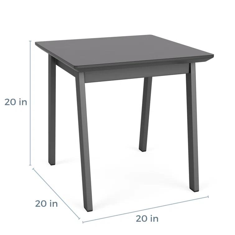 Newport Waiting Reception End Table Metal Frame 20x20" High Pressure Laminate Top