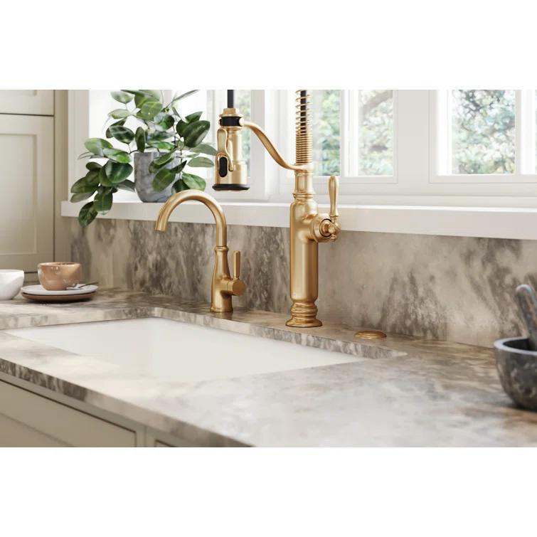Kohler Tournant® Single Handle Semi-Professional Pre-Rinse Kitchen Faucet with Three-Function Pull Down Sprayer