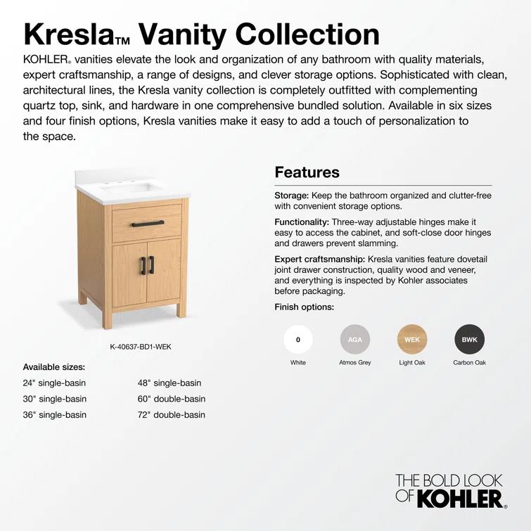 Kresla 60 In. Bathroom Vanity Cabinet With Sinks And Quartz Top