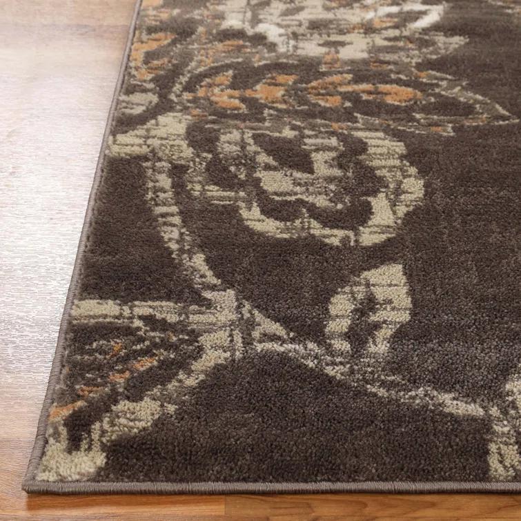 Floral Jacobean Modern Farmhouse Floral Indoor Runner or Area Rug