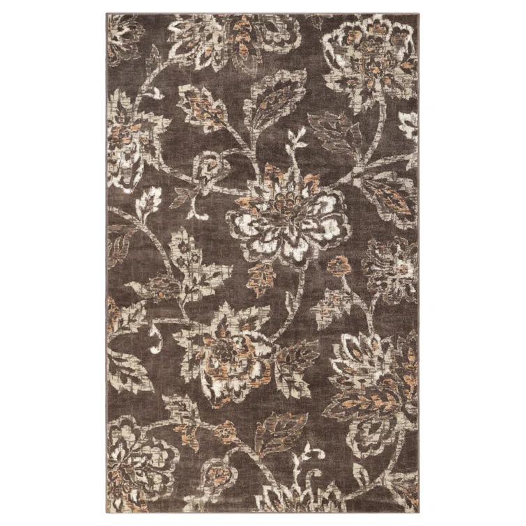 Floral Jacobean Modern Farmhouse Floral Indoor Runner or Area Rug