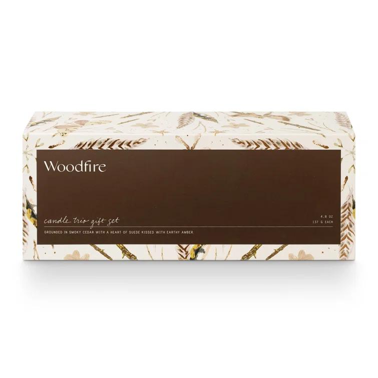 ILLUME Candle Trio Gift Set, Woodfire (Set of 3)