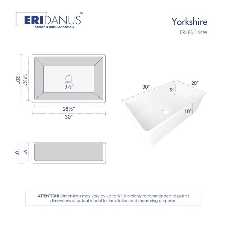 Yorkshire 30" L x 20" W Kitchen Sink Workstation With Cutting Board, Dish-drying Rack and Sink Grid