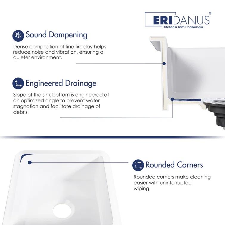 Oslo 18" W Square Dual Mount (Undermount/Drop-in) Bar/Prep Kitchen Sink