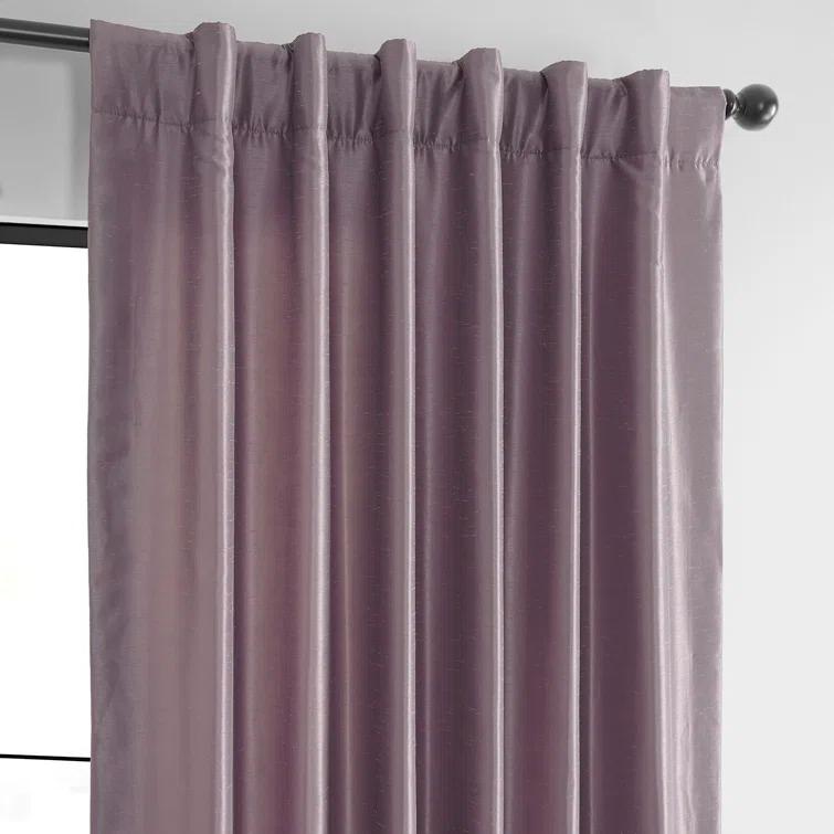 Rayne Vintage Textured Faux Dupioni Silk Room Darkening Curtains Window Single Curtain Panel