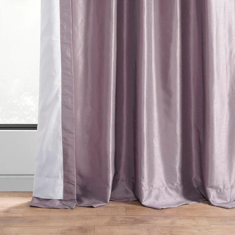 Rayne Vintage Textured Faux Dupioni Silk Room Darkening Curtains Window Single Curtain Panel
