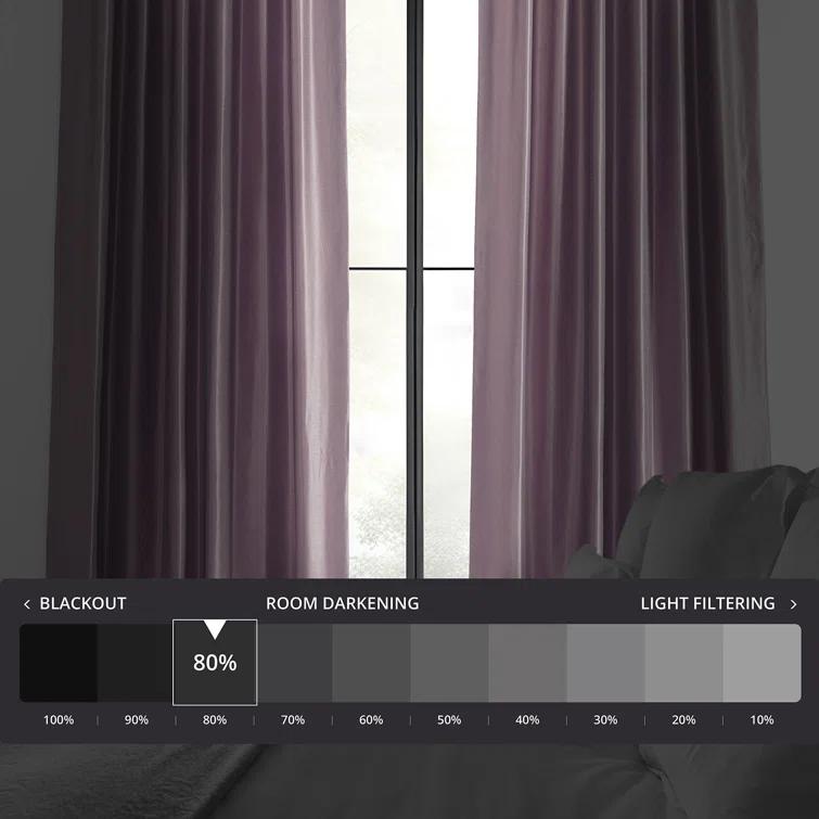 Rayne Vintage Textured Faux Dupioni Silk Room Darkening Curtains Window Single Curtain Panel