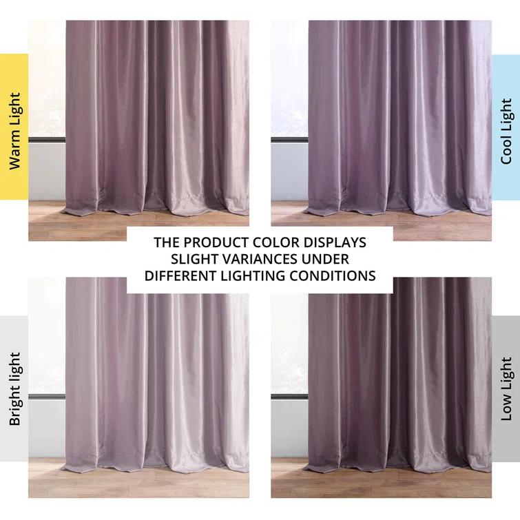Rayne Vintage Textured Faux Dupioni Silk Room Darkening Curtains Window Single Curtain Panel