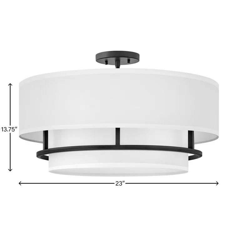 Graham Four-Light Semi-Flush Mount Ceiling Light w/ Faux Parchment Shades