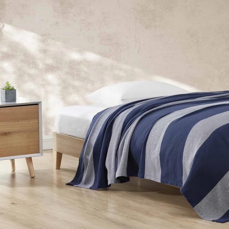 Eddie Bauer Eddie Bauer Boylston Stripe Cotton Reversible Blanket