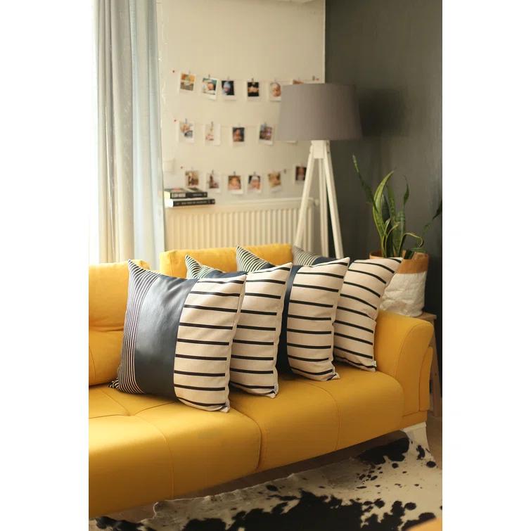 Faux Leather Throw Pillow Cover (Set of 4)