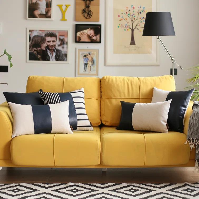 Faux Leather Throw Pillow Cover (Set of 4)