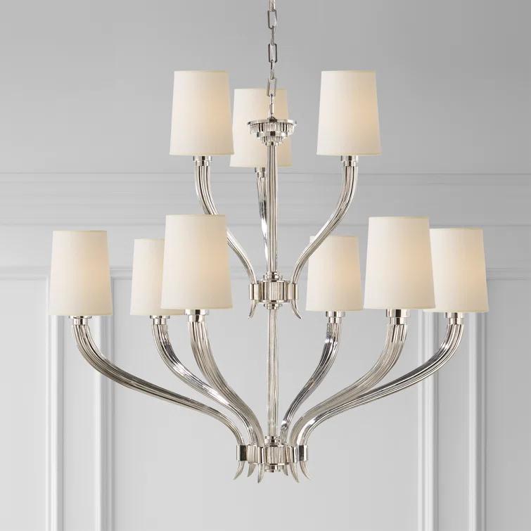 Ruhlmann Elegance 31'' Polished Nickel Nine-Light Chandelier