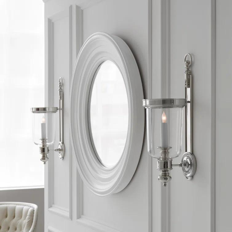 Georgian Nickel 22" Dimmable Jelly Jar Wall Sconce