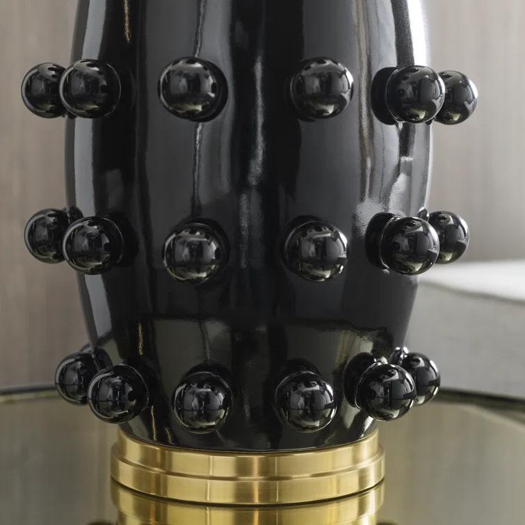 Edison 26.5'' Outdoor Black Porcelain Sphere Table Lamp