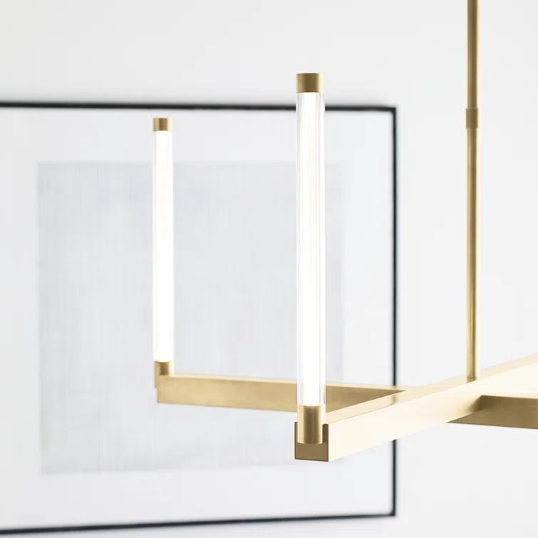 Phobos Sculptural LED Chandelier in Natural Brass, 36" Diameter