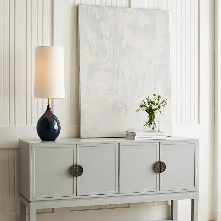Loren Large Ceramic Table Lamp in Mixed Blue and Brown