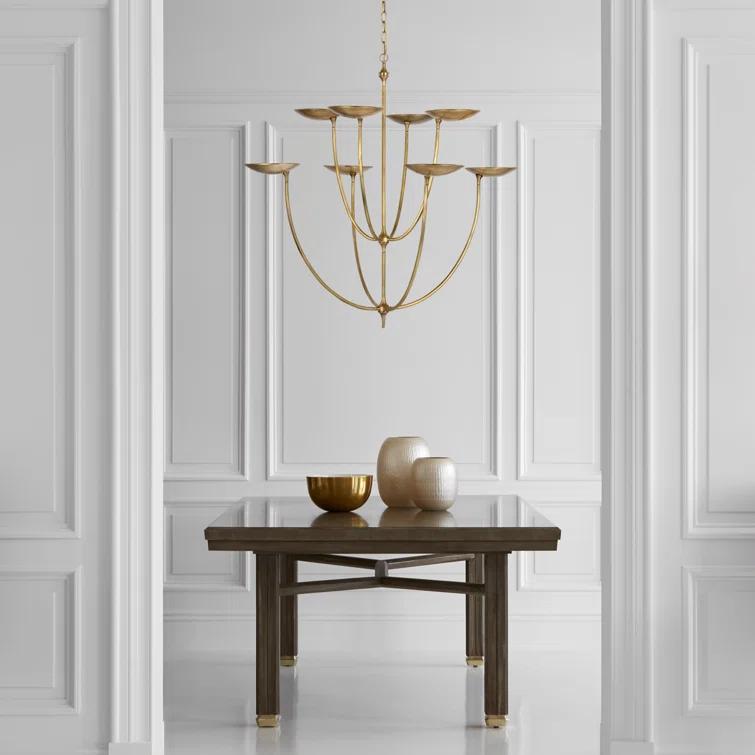 Keira Hand-Rubbed Antique Brass 8-Light LED Chandelier