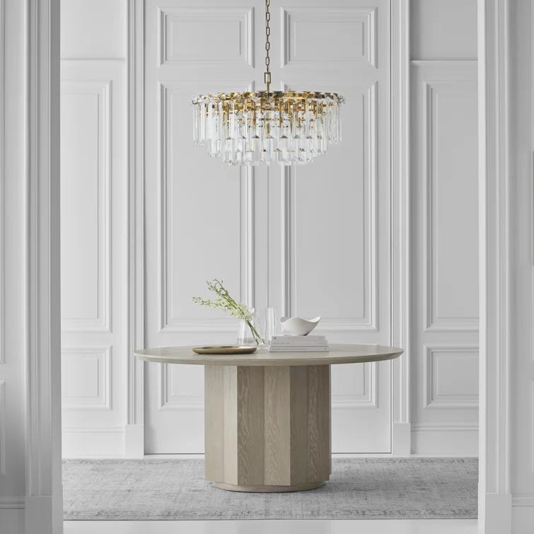 Elegant Burnished Brass and Crystal 16-Light Chandelier