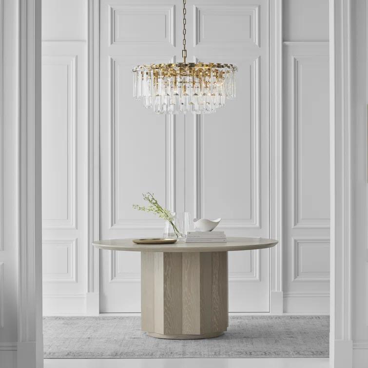 Elegant Burnished Brass and Crystal 16-Light Chandelier