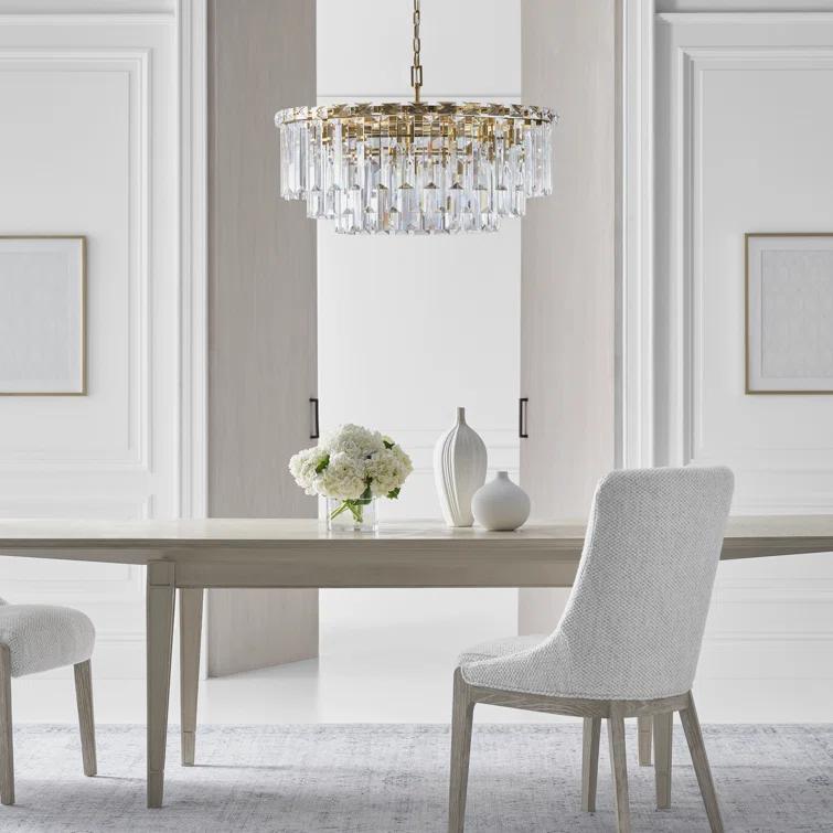 Elegant Burnished Brass and Crystal 16-Light Chandelier
