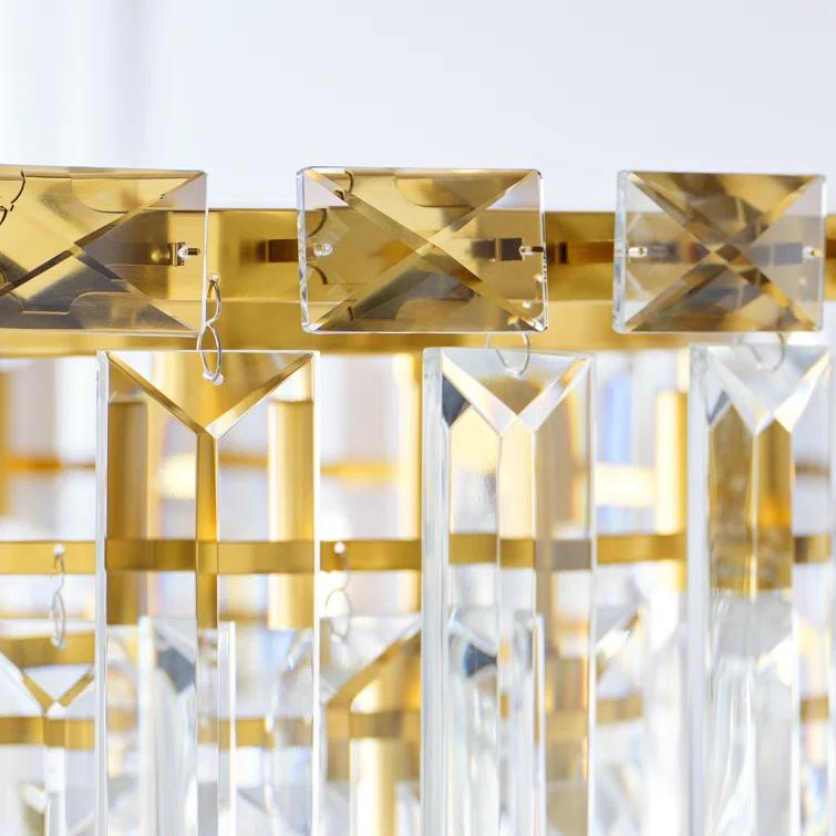 Elegant Burnished Brass and Crystal 16-Light Chandelier